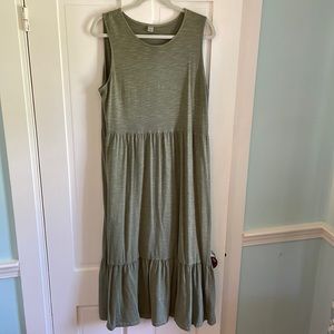 Olive colored maxi dress